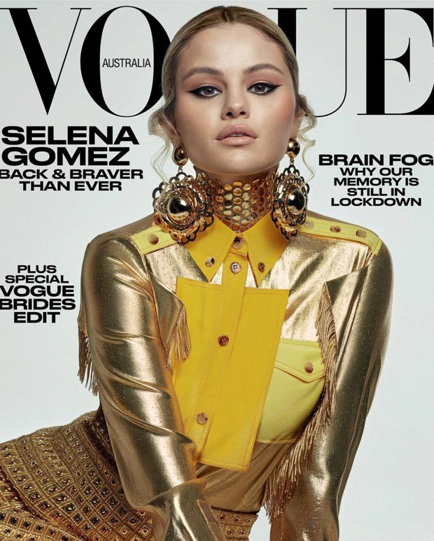selena gomez is pinnacle of extravagance on the cover of vogue australia