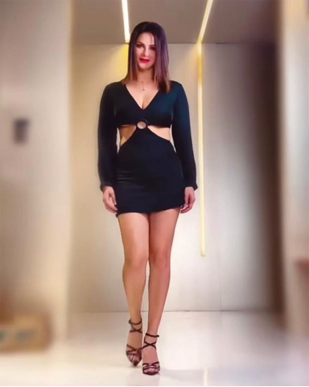 sunny leone exudes oomph factor in sultry black mini dress with risky cut-outs