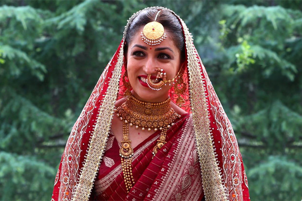 Yami Gautam's bridal look included her mother's 33-year-old traditional maroon silk saree