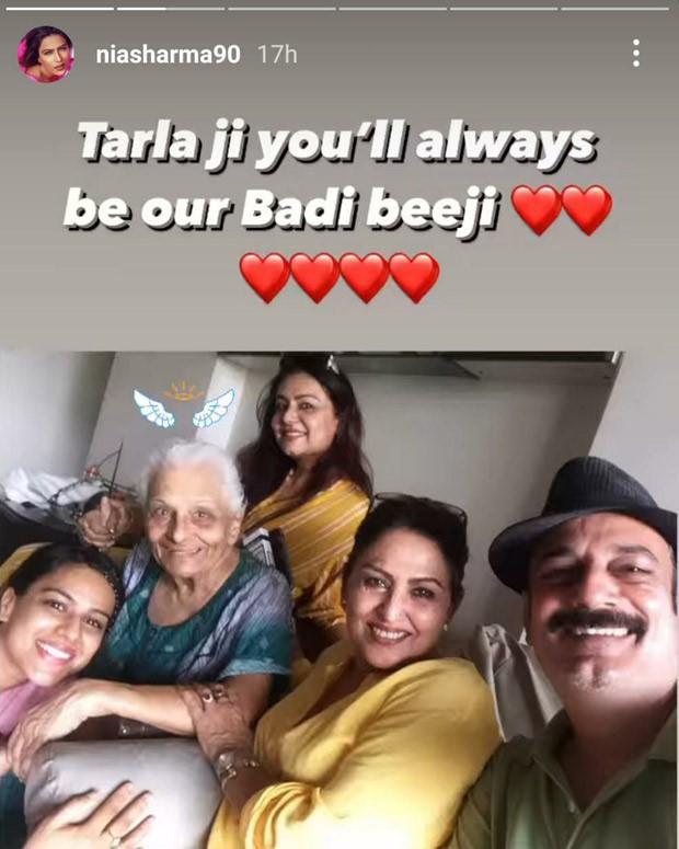 Ek Hazaron Mein Meri Behna Hai actress Tarla Doshi passes away; Nia Sharma, Krystle D'souza express grief