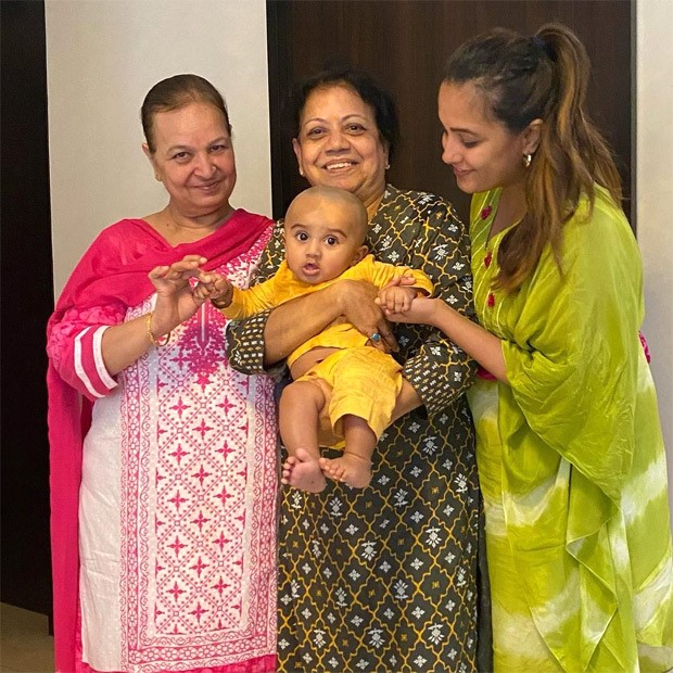 Anita Hassanandani shares her little boy Aaravv's mundan ceremony pictures