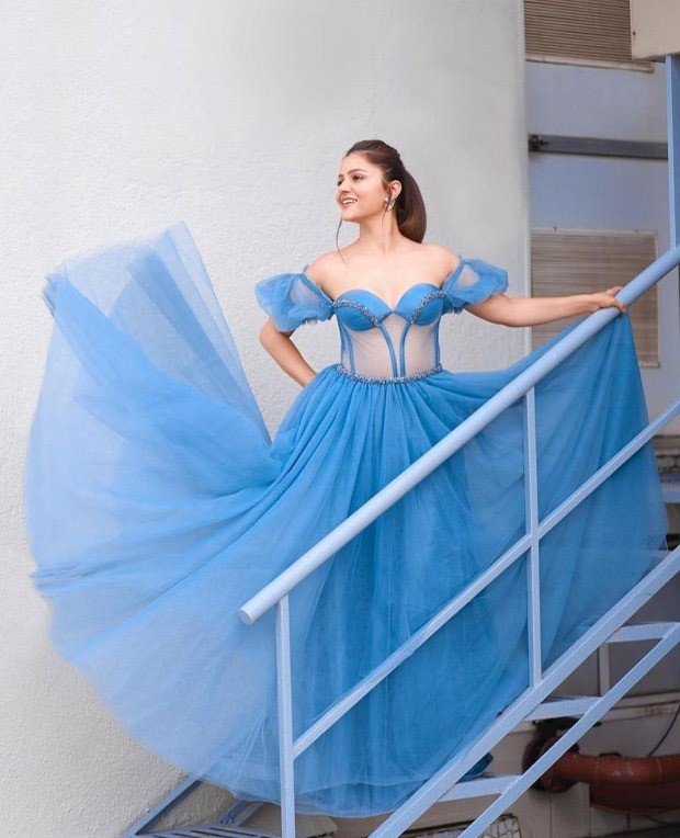 rubina dilaik has her cinderella moment in ice blue strapless corset gown