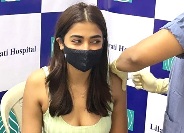 Pooja Hegde gets 'jabbed' with the cutest reaction before getting back to sets