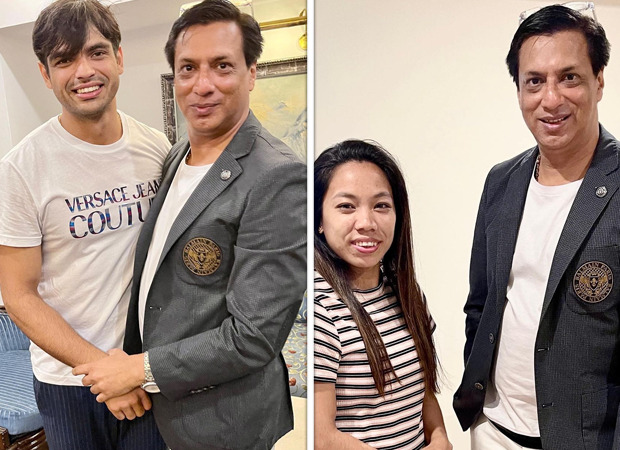 "Keep it up champs", says Madhur Bhandarkar as he meets and greets Olympic stars Mirabai Chanu and Neeraj Chopra