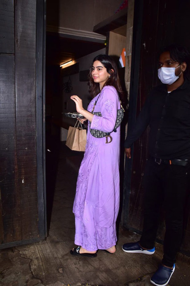 Khushi Kapoor steps out for Raksha Bandhan wearing friend Anjini Dhawan's brand and carries a bag worth Rs. 2.8 lakh