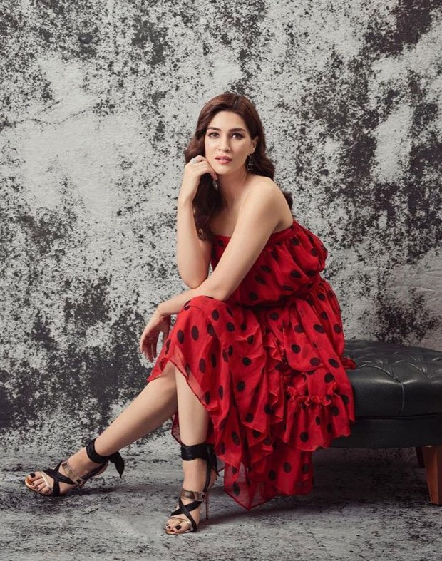kriti sanon makes a statement in a polka dotted red dress