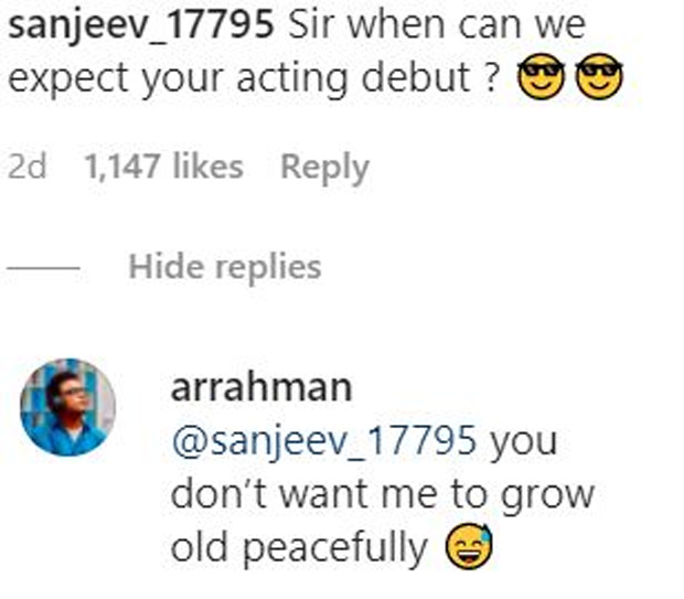 A.R Rahman leaves everyone in splits with his response to a fan asking about his acting debut