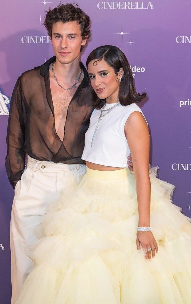 camila cabello looks like an absolute dream as she arrives with beau shawn mendes for the premier of her movie cinderella in miami