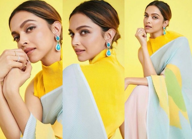 Deepika Padukone gives colour blocking lessons in a pleated saree from Payal Khandwala worth Rs. 19,000