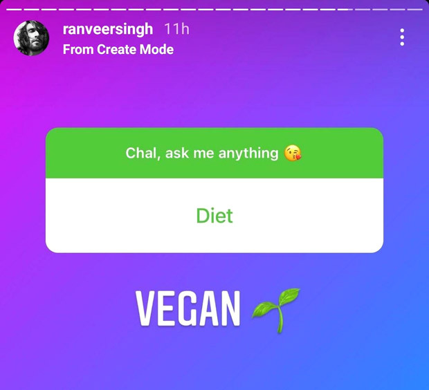 from calling deepika padukone his ‘queen’, to revealing he is on ‘vegan’ diet, ranveer singh answered some fun questions from fans