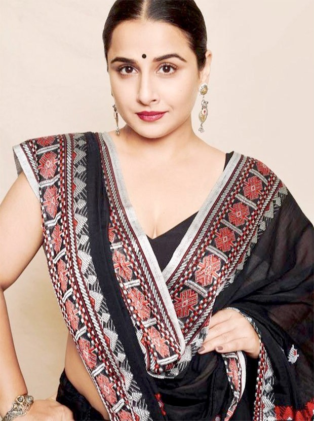 Vidya Balan adds a modern twist to her authentic handwoven saree