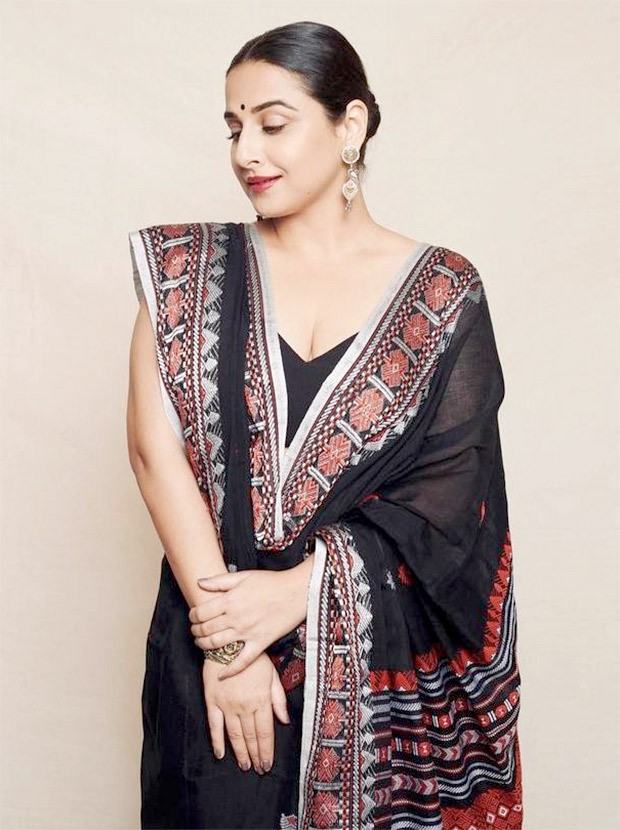 Vidya Balan adds a modern twist to her authentic handwoven saree