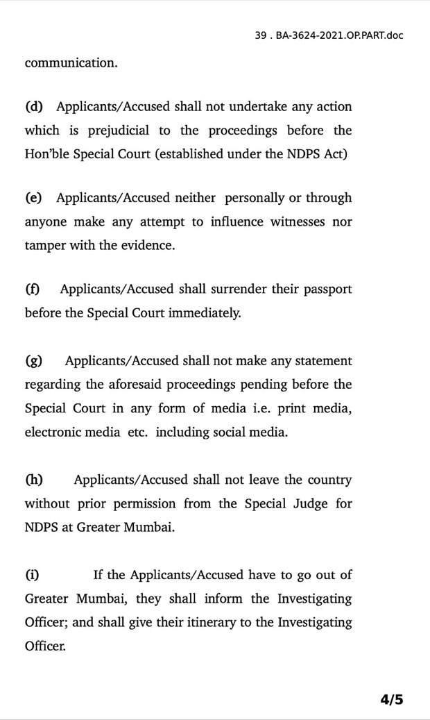 ‘pr bond of rs. 1 lakh, surrender passport, appear at ncb office every friday’- hc sets 14 conditions for aryan khan’s bail