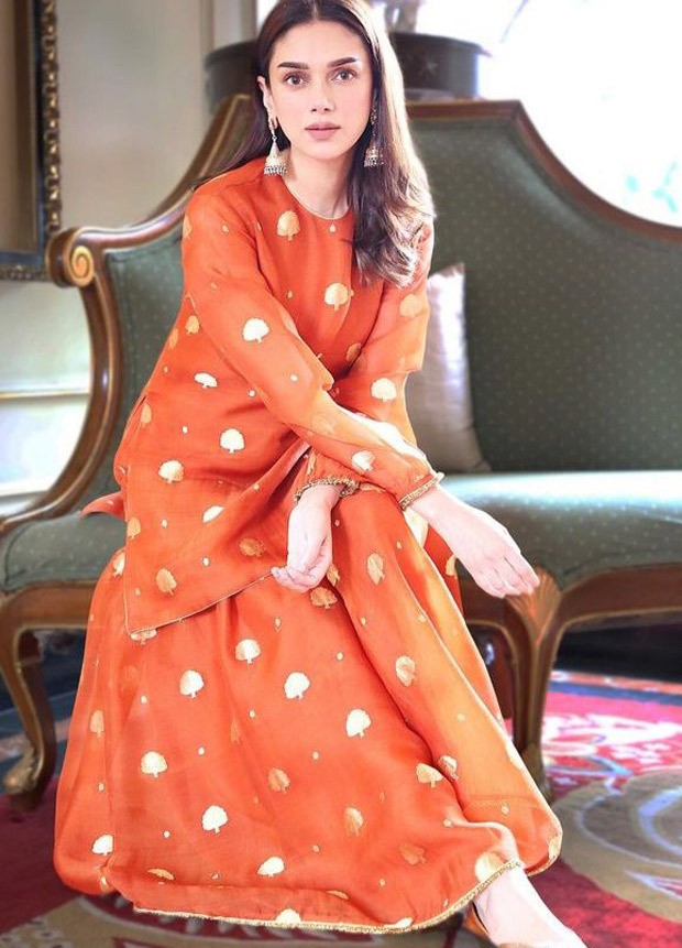 Aditi Rao Hydari is an orange wonder in a Raw Mango suit worth Rs. 52,600