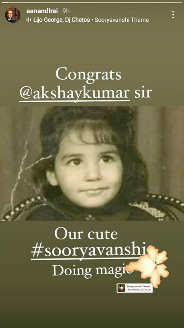 aanand l rai congratulates akshay kumar on sooryavanshi success, shares his unseen childhood photo