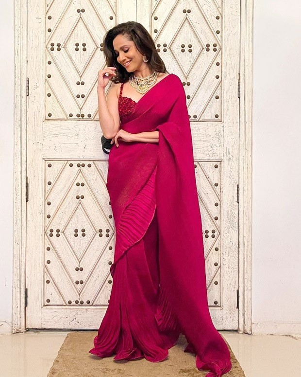Ankita Lokhande keeps it traditional in pink ruffle saree worth Rs. 25,500