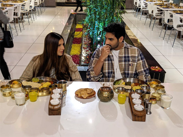 Tadap stars Ahan Shetty and Tara Sutaria relish Gujarati thali during promotions in Ahmedabad!