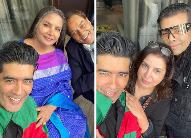 manish malhotra posts a selfie with his ‘favourites’ dharmendra, shabana azmi, farah khan, and karan johar on the sets of rocky aur rani ki prem kahani