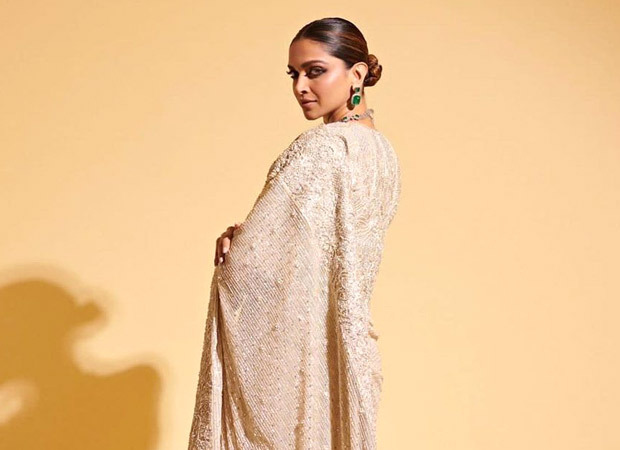 deepika padukone looks absolutely stunning in an ivory embroidered saree