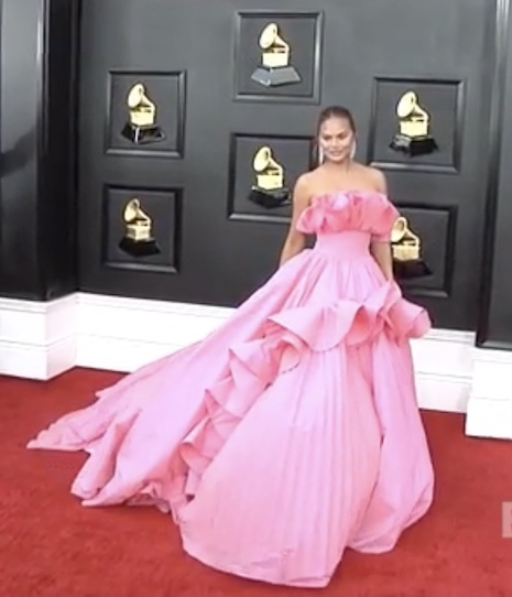 chrissy teigen: a ball gown at the grammys? really?