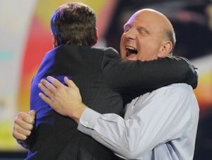 Microsoft needs to become a warmer kinder company customers can love – CEO Steve Ballmer bear hugging Ryan Seacrest NOT