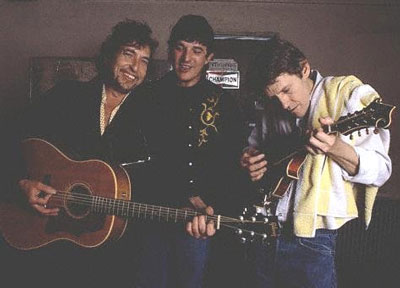 Bob Dylan, Rick Danko and Levon Helm at the Lonestar 1983