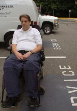Brandon Langhjelm Canada com Brandon Langhjelm, disappointed when accessible parking was removed (picture Abbotsford Times)