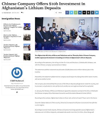 Afghanistan, Lithium, china