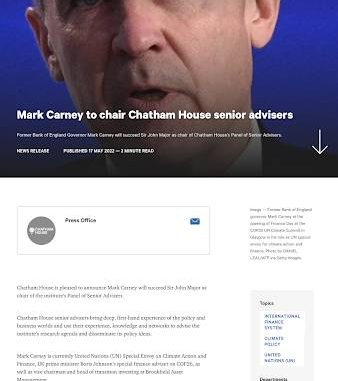 Mark Carney and the Chatham House Tentacle Chatham House