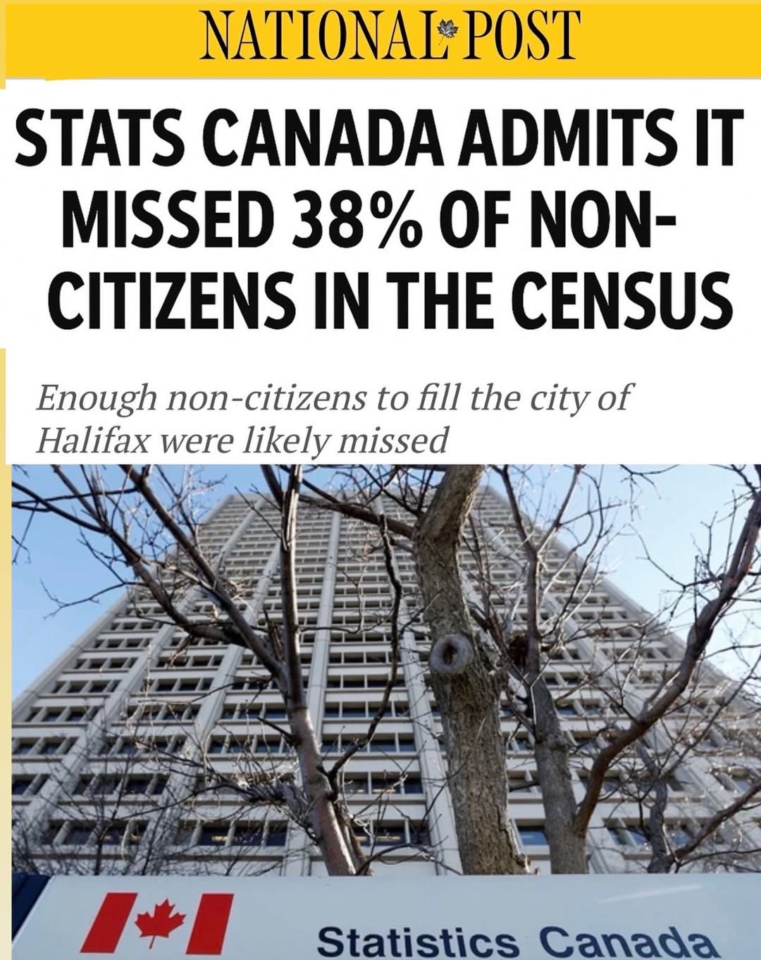 Stats Canada makes major mistake on the migration numbers